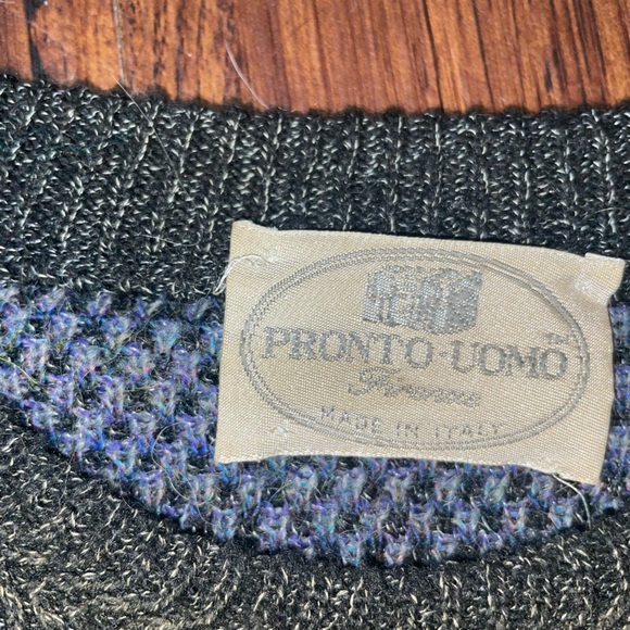 Vintage Pronto Uomo Grandpa Dad Style Wool Sweater - Picture 2 of 2